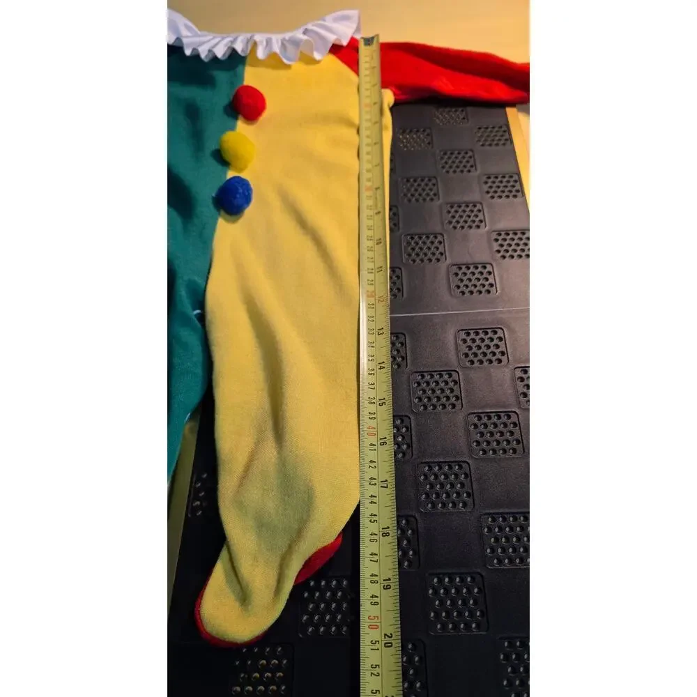 Vtg Clown Color Block Pom Pom Romper Footed PJs Kessler No Size See Measurements